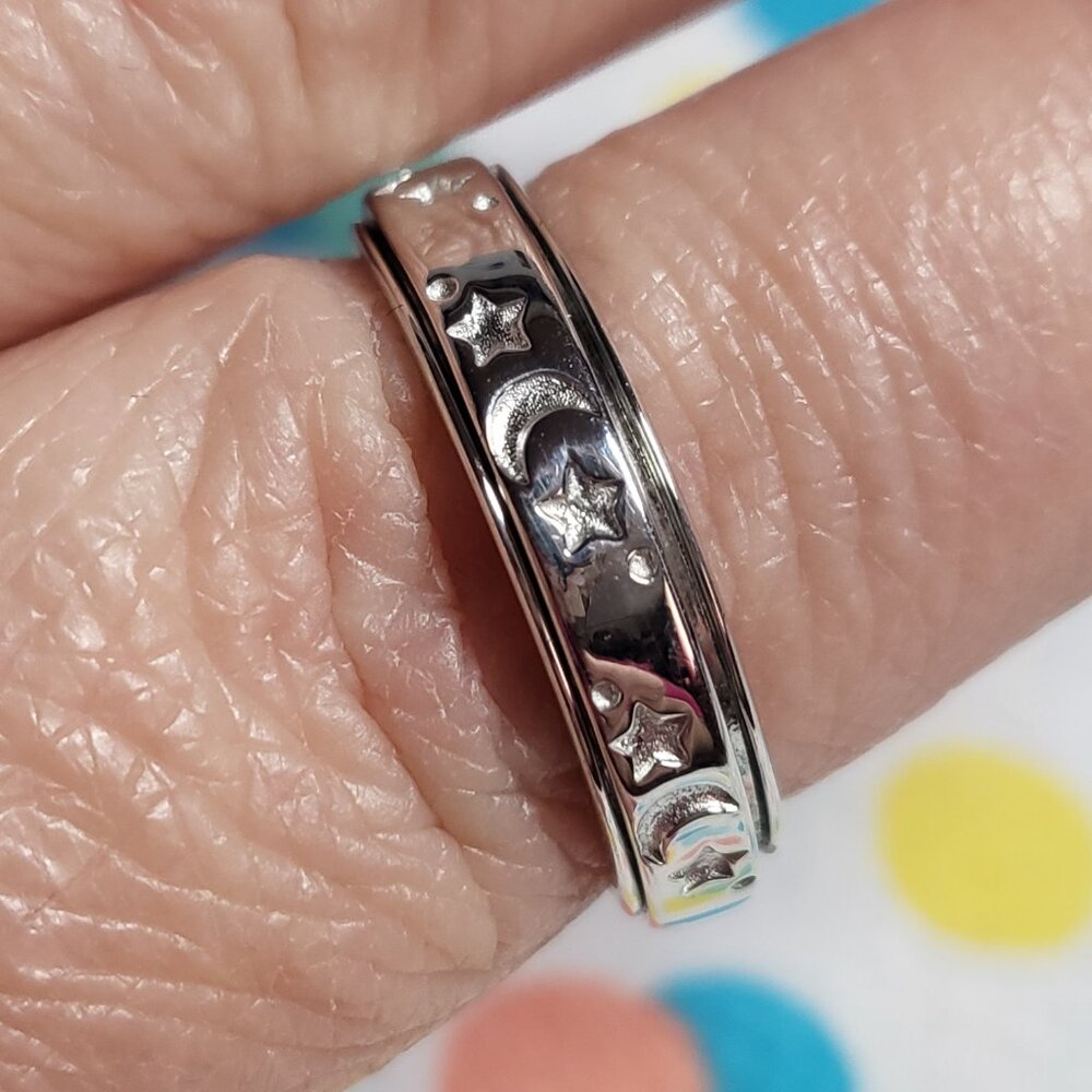 Celestial Sterling Silver Spinner Ring - image 4